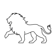 Lion stance vector with editable stroke. Live stroke art