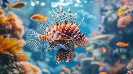 Striped Lionfish in an Aquarium