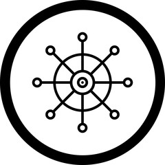 Obraz premium Nautical Wheel Vector Icon Design