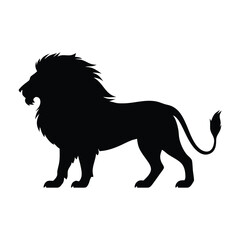 Lion stance silhouette vector logo