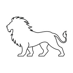 Lion stance vector with editable stroke. Live stroke art