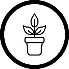 Plant Pot Vector Icon Design