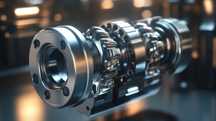 Fototapeta premium The crankshaft is a crucial part of an engine. It transforms the up and down movement of the pistons into a circular motion, which drives the wheels