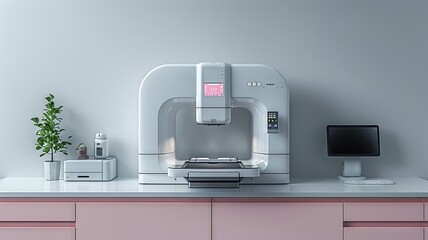 Advanced 3D printer on a desk in a modern workspace