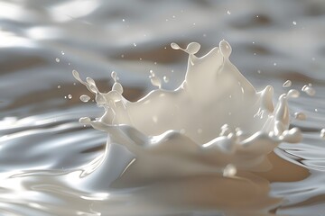 Captivating Splash of Milk in Water Creating Beautiful Ripples
