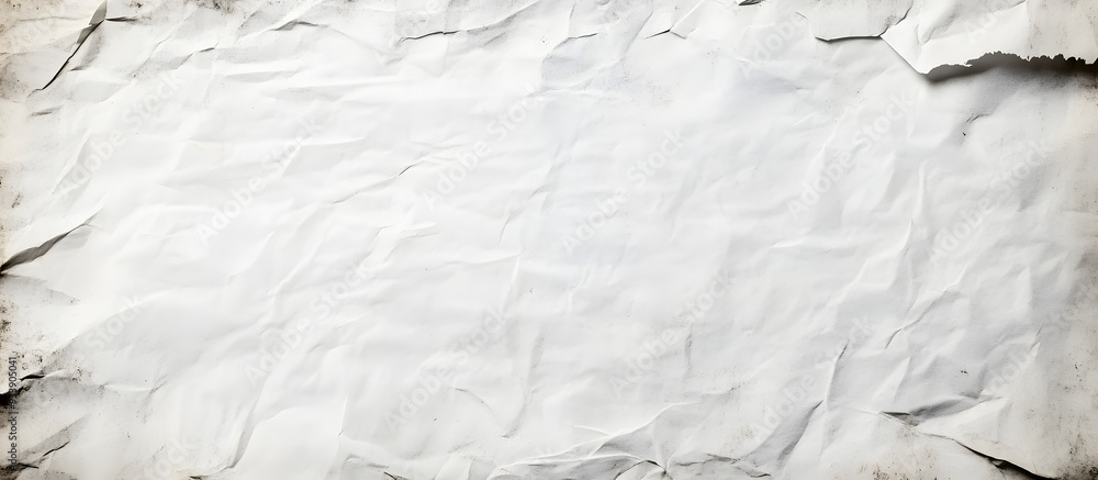 Poster grungy backdrop with a white, creased paper texture and copy space image.