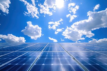 Solar power station. Solar panels, photovoltaics, alternative source of electricity - concept of sustainable and renewable sources with generative ai