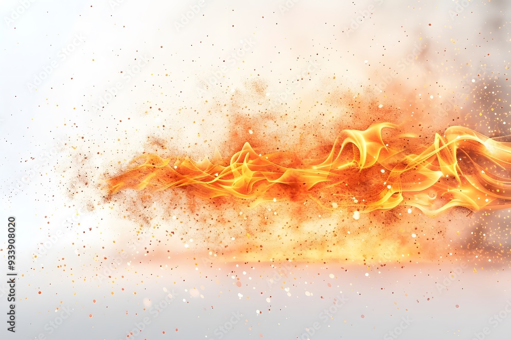 Poster dynamic flames and sparks creating a fiery abstract background