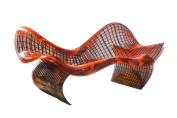 Abstract Modern Sculpture with Organic Shapes and Vibrant Colors