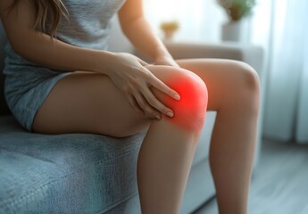 Obraz premium woman feeling knee pain