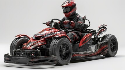 Obraz premium Go-kart drivers on a snowy track