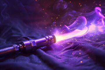 Captivating Glow of a Sparkling Electric Arc on Fabric Background