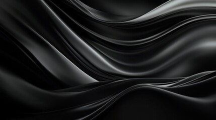 Obraz premium Abstract Black Fabric Drape, 3D Render, Minimalist, Background, Texture