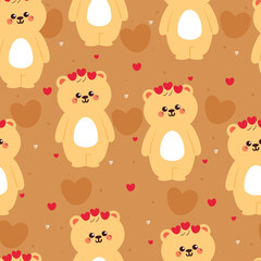 seamless pattern cartoon bear. cute wallpaper for fabric print, gift wrap paper