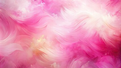 Fototapeta premium Vibrant pink abstract background featuring soft, blended brushstrokes, subtle texture, and gentle gradient, evoking feelings of femininity, elegance, and playful sophistication.
