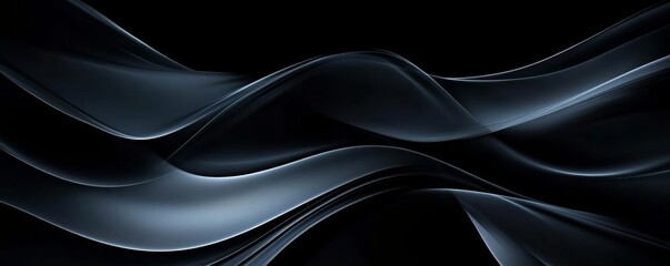 Fototapeta premium Abstract Dark Gray Flowing Curves, Abstract Art, Dark Art, Graphic Design, Minimalism