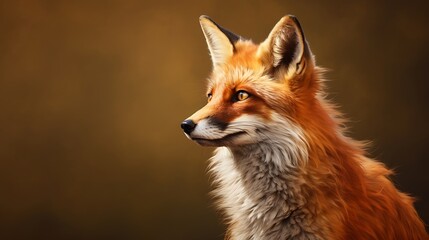 Obraz premium A fox on a solid background, highly detailed and lifelike 