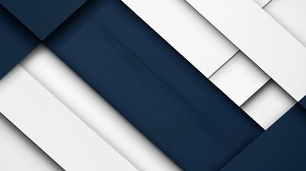 Geometric abstract design with layered blue and white shapes