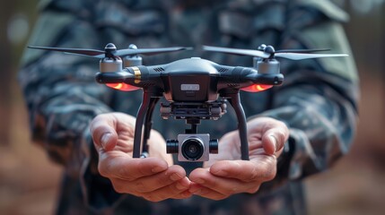 Male engineer monitoring construction site with drone - Technology and industrial concept