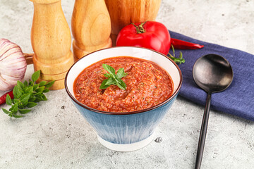 Cold vegan tomato soup Gazpacho