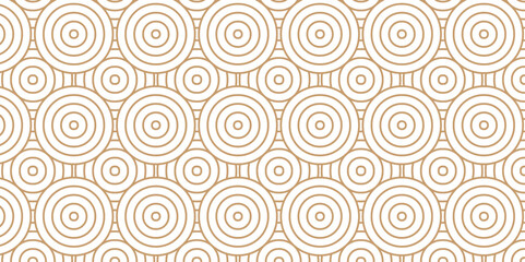 Vector overlapping traditional geometric creative wave circle minimal lapping textile round texture. orange an brown fabric lapping element repeat swirl geometrical background.