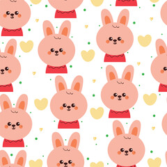 seamless pattern cartoon bunny. cute animal wallpaper for fabric print, gift wrap paper