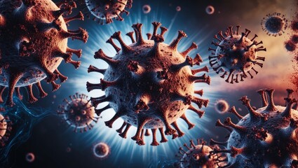 Visualization of coronaviruses highlighting their features and intricate designs