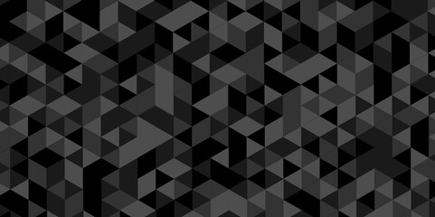 Abstract geometric vector seamless technology gray and black cube square paper background. surface creative diamond geometric pattern gray Polygon Mosaic triangle, business and corporate background.