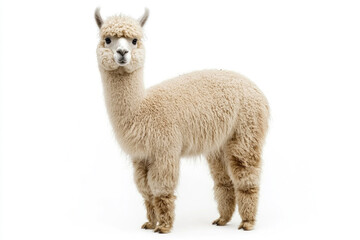 Obraz premium An alpaca isolated on a white background.