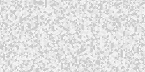 Vector geometric seamless technology gray and white diamond triangle background. Abstract digital grid light pattern white Polygon Mosaic triangle business and corporate background.