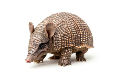 Obraz premium A cute armadillo isolated on a white background.