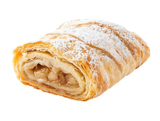 Apple strudel isolated on transparent or white background