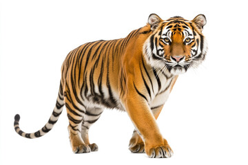 Obraz premium An Amur tiger isolated on a white background.