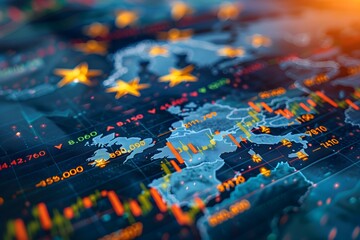 Dynamic Financial Market Visualization with European Map and Data Trends