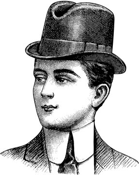 man vintage illustration isolated on transparent background