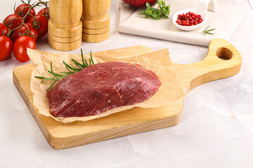 Raw beef meat uncocked steak
