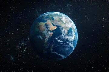 Fototapeta premium Stunning View of Earth from Space Surrounded by Stars