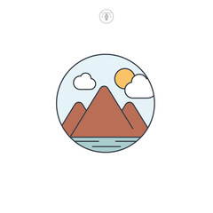 Obraz premium Mountain icon symbol vector illustration isolated on white background