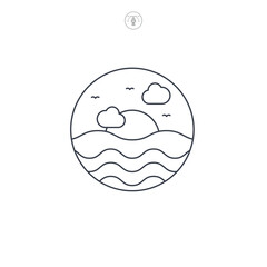 Ocean icon symbol vector illustration isolated on white background