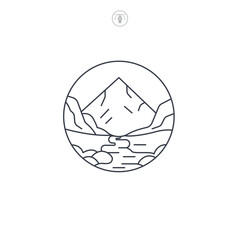 Valley icon symbol vector illustration isolated on white background