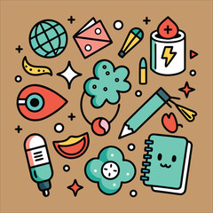 Hand-Drawn Miscellaneous Doodle Illustration

