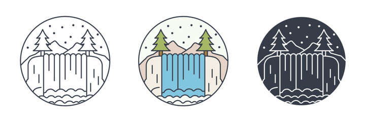 Waterfall icon symbol vector illustration isolated on white background