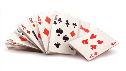 Obraz premium A vector illustration of a suit deck of playing cards against a white background.