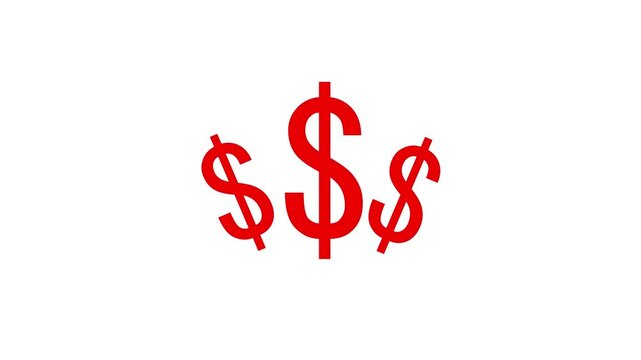 dollar icon animation with white background