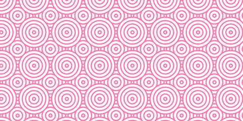 Abstract traditional geometric overlapping creative wave circle minimal lapping textile round vector texture. pink and white fabric element repeat swirl geometrical background.