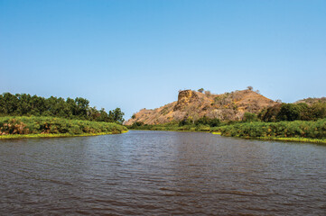Longa river in the mountains Angola Africa
