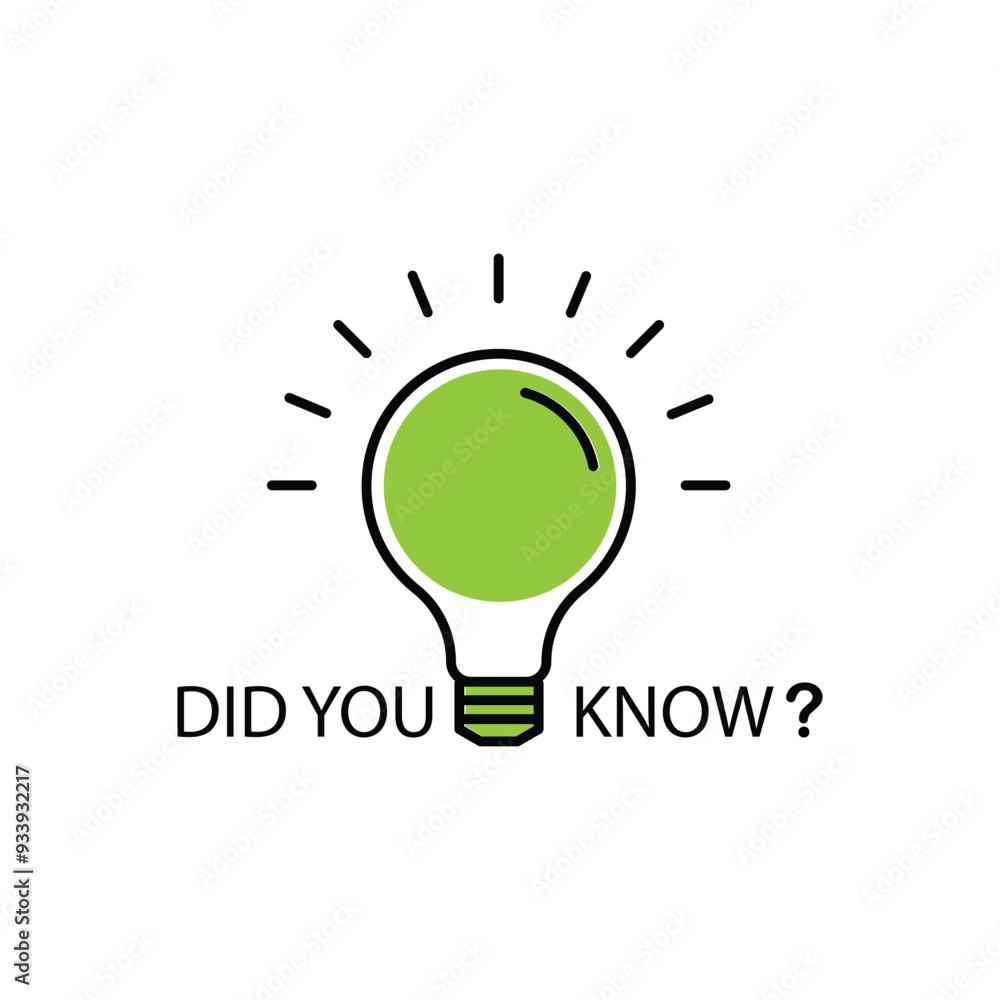 Aufkleber did you know bulb icon trivia fun vector question interesting knowledge ask. did you know advice des