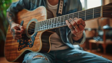 Obraz premium Guitar acustic music background