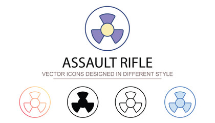 Assault Rifle icon design with white background stock illustration