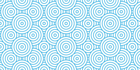 	
Abstract traditional geometric overlapping creative wave circle minimal lapping textile round vector texture. blue and white fabric element repeat swirl geometrical background.